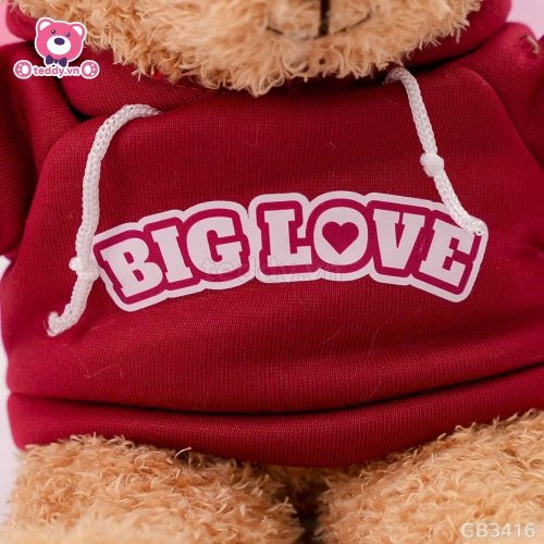 Gấu Bông Teddy Head Áo Big Love thiết kế tỉ mỉ, đẹp mắt