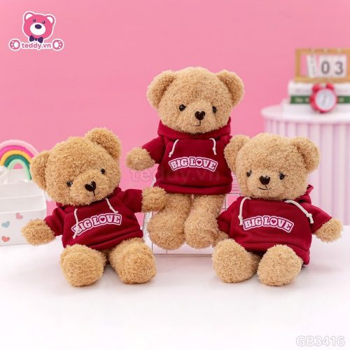 Gấu Bông Teddy Head Áo Big Love – Combo quà tặng 20/10 ý nghĩa