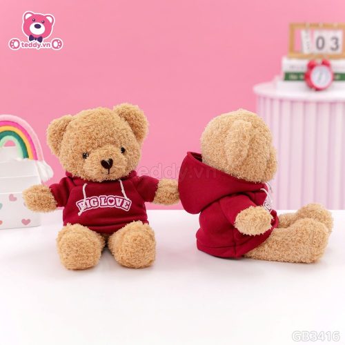 Gấu Bông Teddy Head Áo Big Love xinh xắn