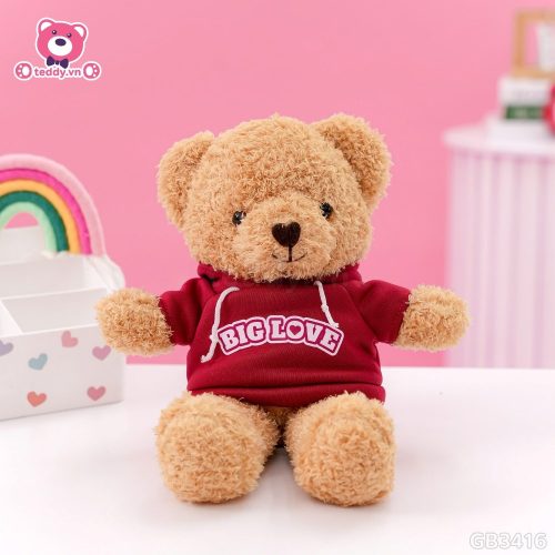 Gấu Bông Teddy Head Áo Big Love – Món quà dễ thương dành tặng bạn gái