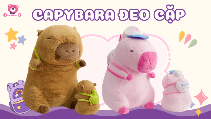 Gấu Bông Capybara Đeo Cặp “Siêu Cưng” Khiến Giới Trẻ “Xỉu Up Xỉu Down”