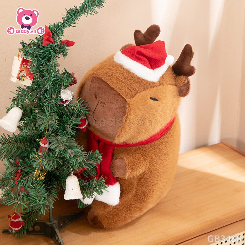 Gấu Bông Noel Capybara Tuần Lộc