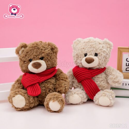 Gấu Bông Noel Lông Xoắn Quàng Khăn đã được bán tại Teddy.vn