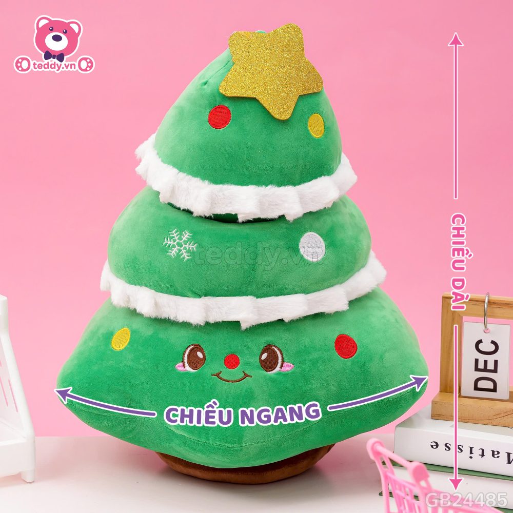 Cách đo kích thước của Gấu Bông Cây Thông Noel 3 Tầng