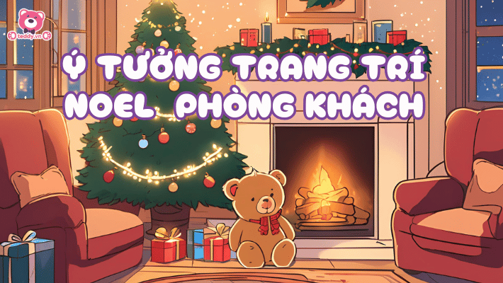 Gấu Bông Trang Trí Noel Phòng Khách: Tạo Không Gian Lễ Hội Đầy Ấm Áp