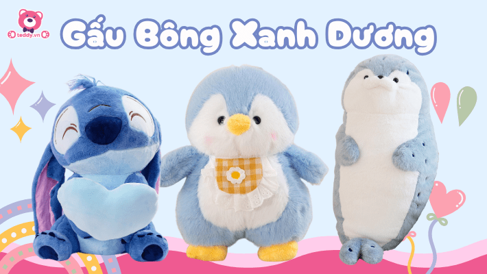 Bộ Sưu Tập Gấu Bông Xanh Dương Đáng Yêu