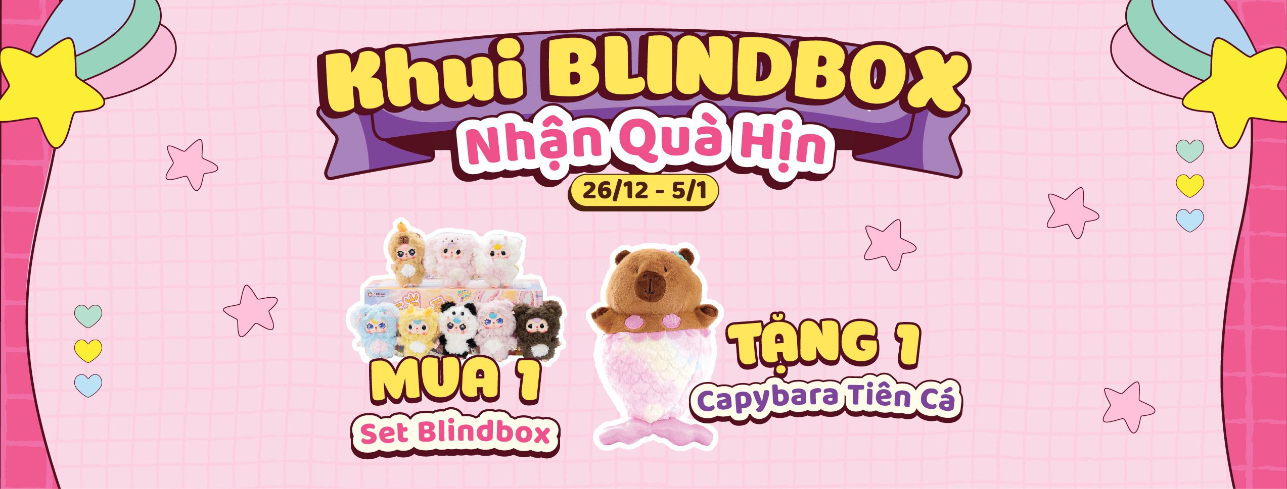 “Khui” Hộp Bí Mật Blindbox, Nhận Ngay Capybara Tiên Cá Cực “Chill”