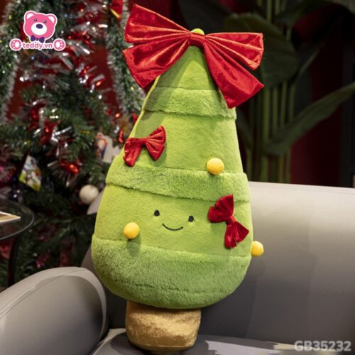 Gấu Bông Cây Thông Noel Nơ Đỏ