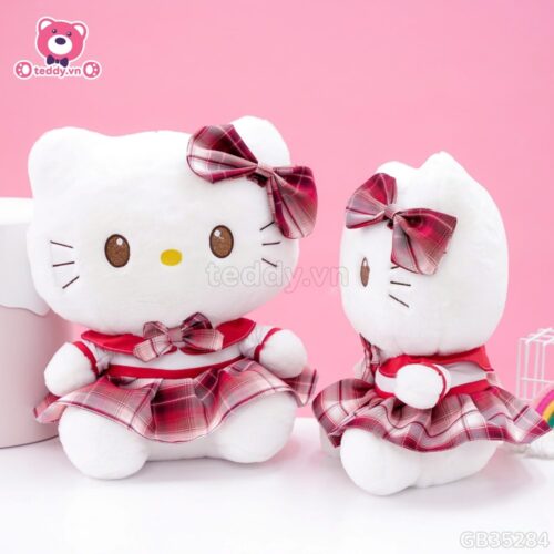 Gấu Bông Kitty Váy Kẻ