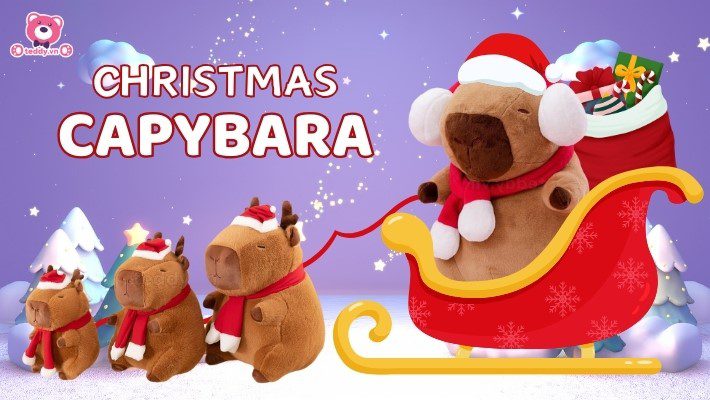 Gấu Bông Capybara Noel – Món Quà Hoàn Hảo Cho Mùa Giáng Sinh