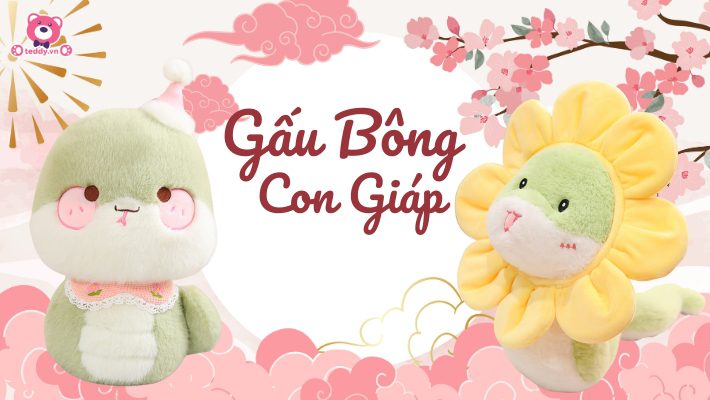 Gấu Bông Hình Con Giáp Mang May Mắn Cả Năm Ất Tỵ 2025