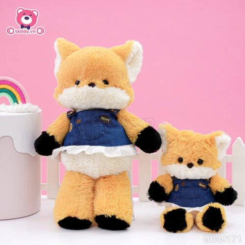 Bộ Thú Bông Yếm Váy – Cáo Cam