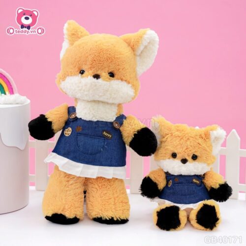 Bộ Thú Bông Yếm Váy – Cáo Cam