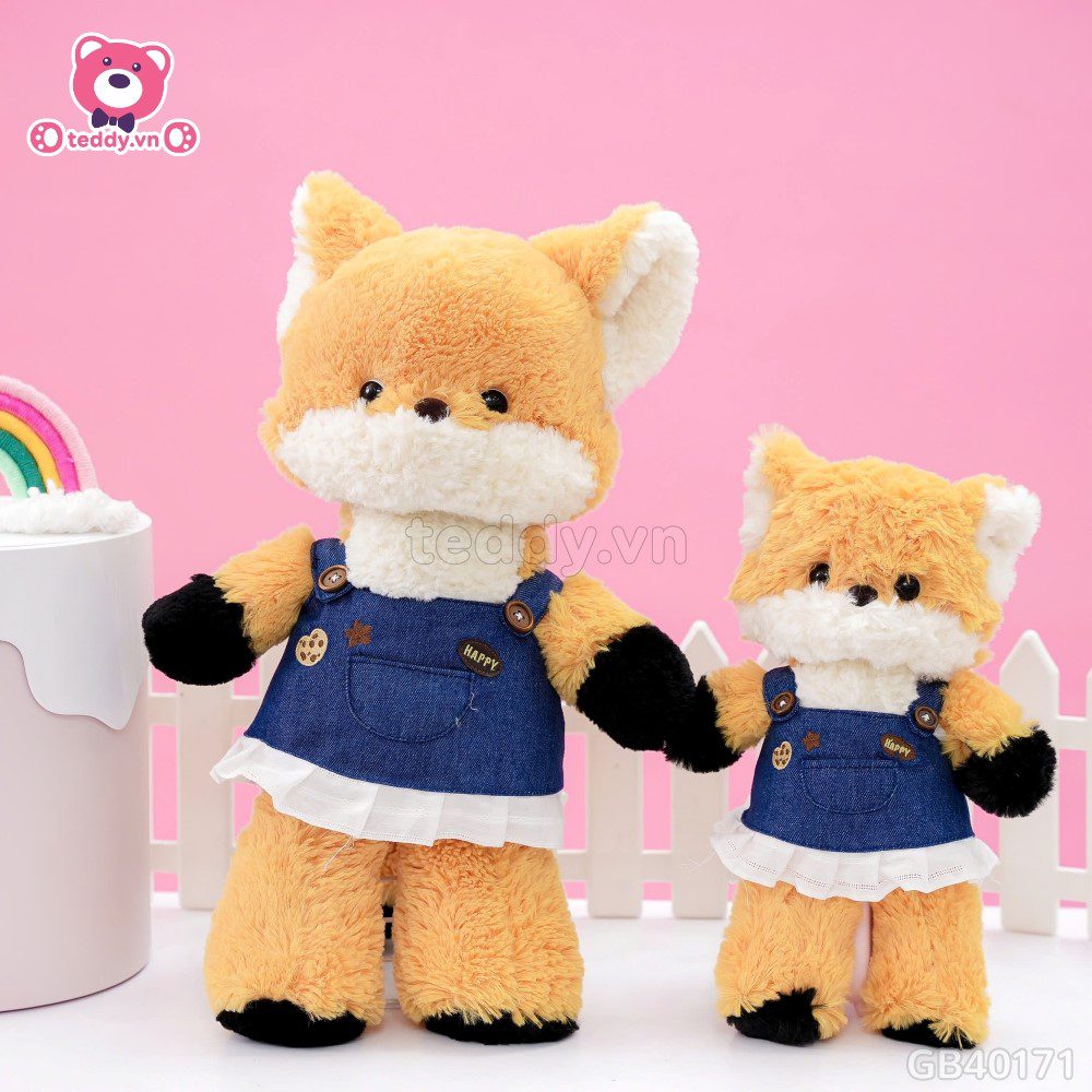 Bộ Thú Bông Yếm Váy – Cáo Cam