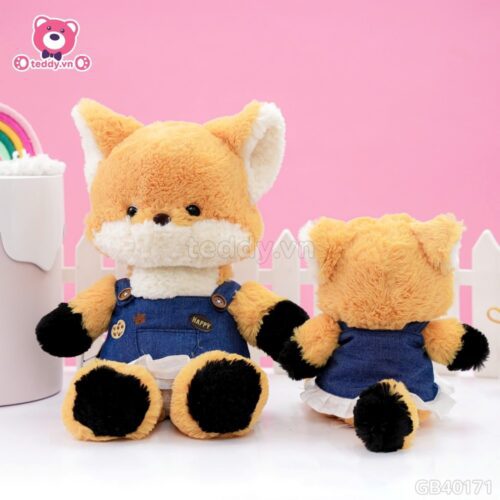 Bộ Thú Bông Yếm Váy – Cáo Cam