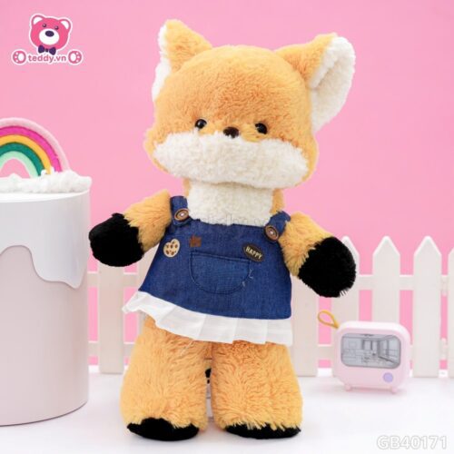 Bộ Thú Bông Yếm Váy – Cáo Cam