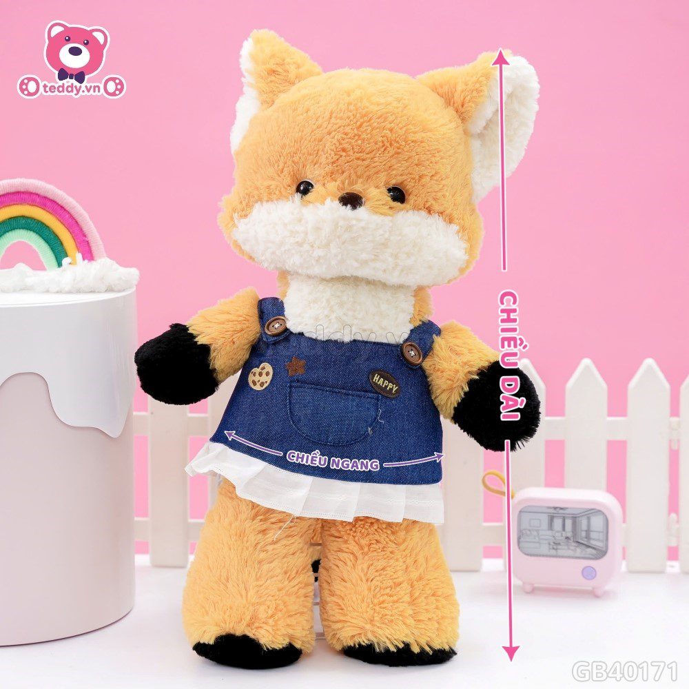 Bộ Thú Bông Yếm Váy – Cáo Cam