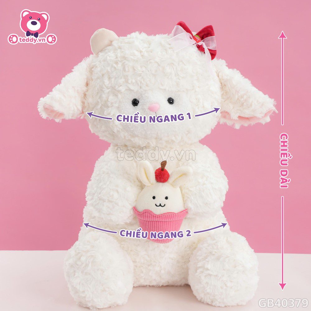 Cừu Bông Trắng Ôm Bánh