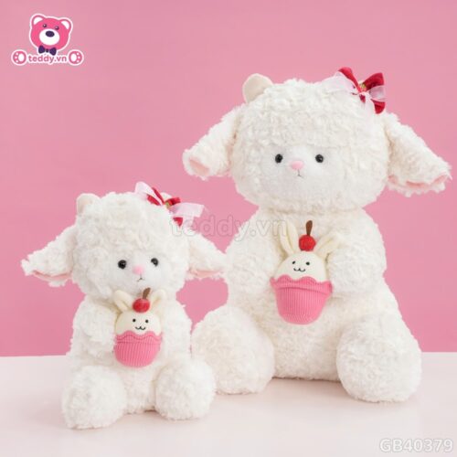 Cừu Bông Trắng Ôm Bánh
