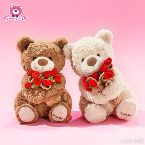Gấu Bông Boo Đội Mũ Hoa