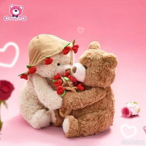 Gấu Bông Boo Đội Mũ Hoa