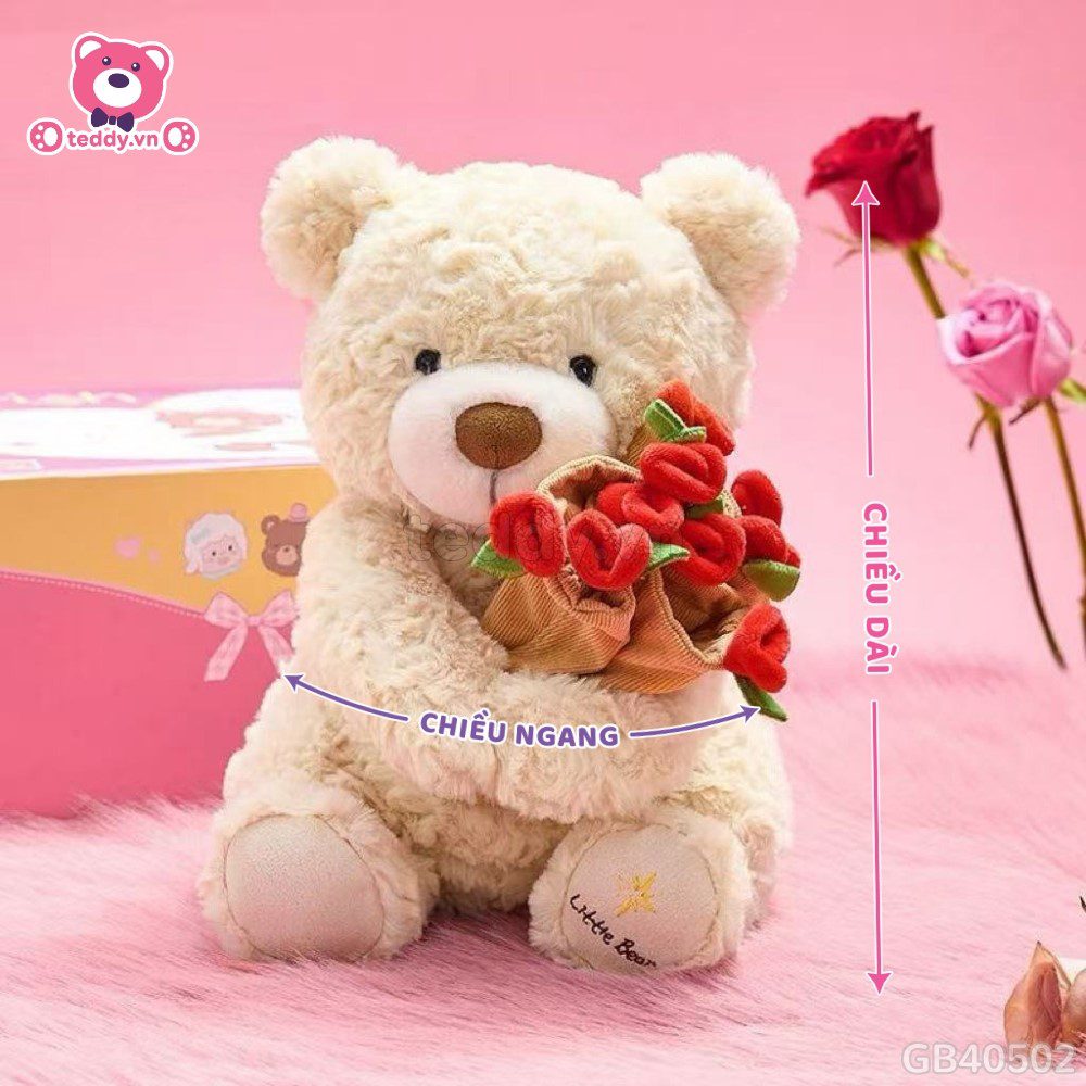 Gấu Bông Boo Đội Mũ Hoa