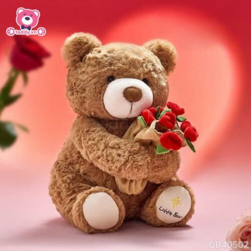 Gấu Bông Boo Đội Mũ Hoa