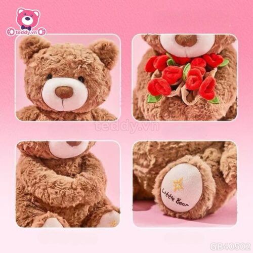 Gấu Bông Boo Đội Mũ Hoa
