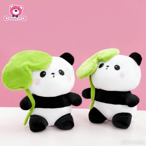 Gấu Trúc Bông Cầm Lá