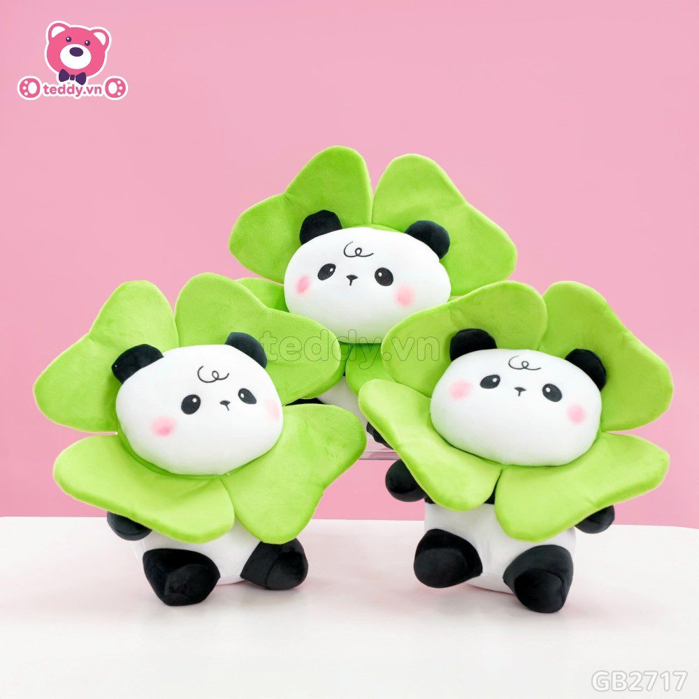 Gấu Trúc Bông Mặt Hoa - Xanh