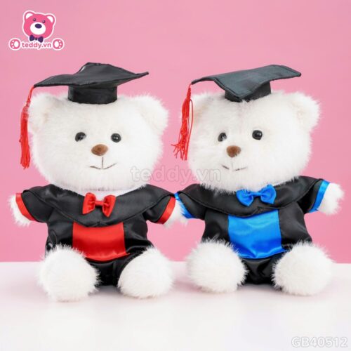 Gấu Trắng Mặc Bộ Tốt Nghiệp Lụa
