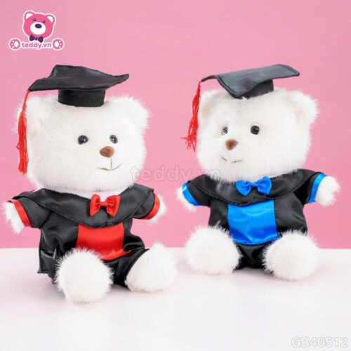 Gấu Trắng Mặc Bộ Tốt Nghiệp Lụa