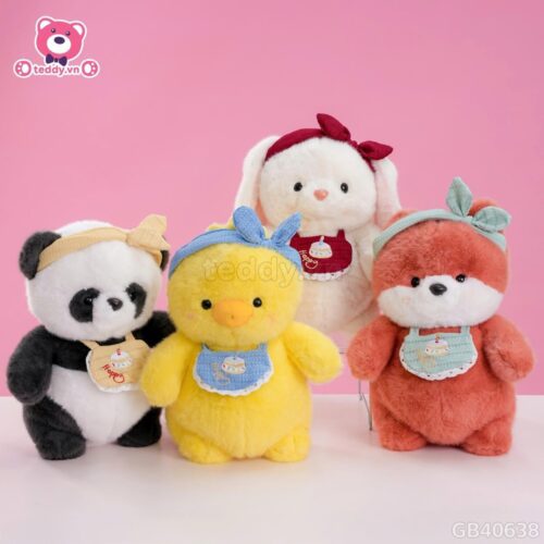 Thú Bông Yếm Happy Đeo Băng Đô