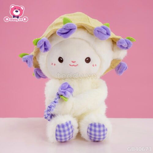Cừu Bông Đội Mũ Ôm Hoa
