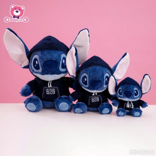 Gấu Bông Stitch Mặc Áo Nỉ Xanh Đậm