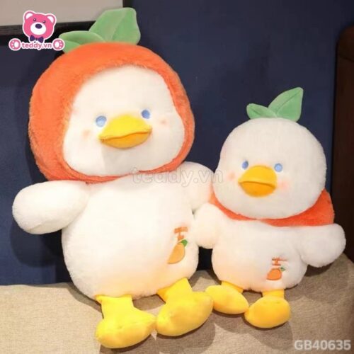 Vịt Bông Baby Đội Mũ Cam