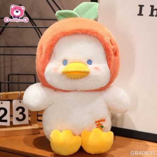 Vịt Bông Baby Đội Mũ Cam