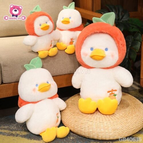 Vịt Bông Baby Đội Mũ Cam