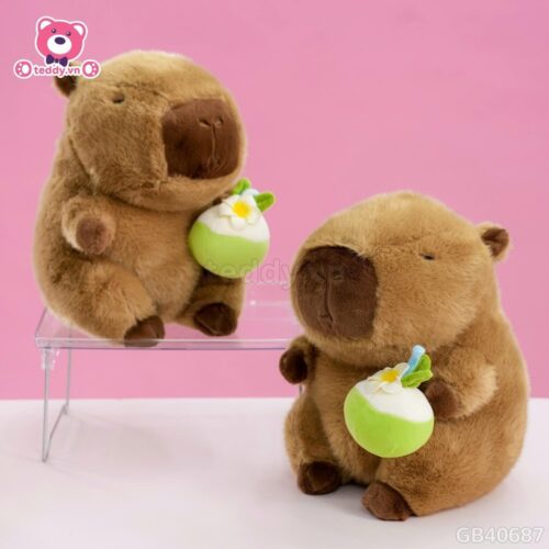 Gấu Bông Capybara Ôm Quả Dừa